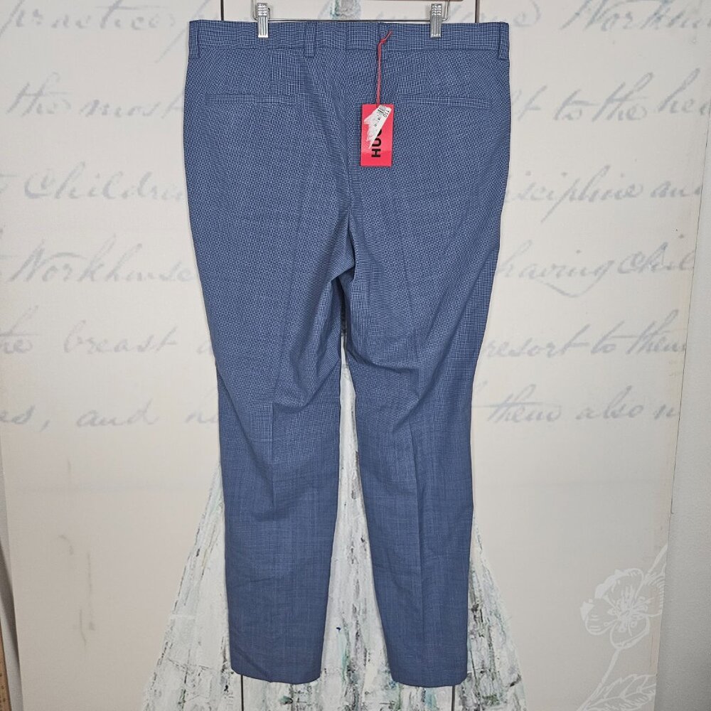 NWT Hugo Boss Pants Men's 40x33 Blue 100% Virgin Wool Office Business $198 - Picture 2 of 7